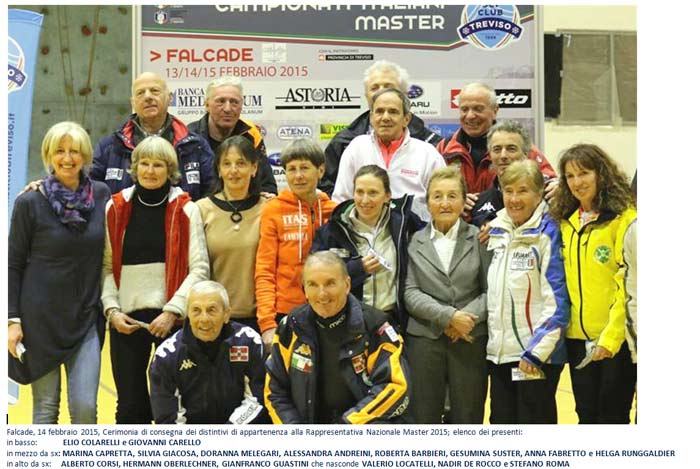 Foto della cerimonia di consegna del Distintivo-di appartenenza-alla Rappresentativa Nazionale Master-2015