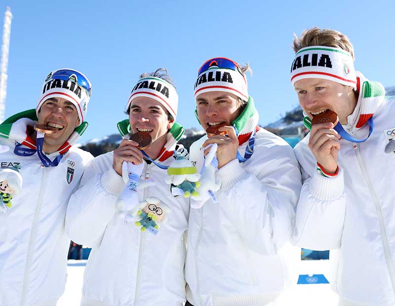 LA STAFFETTA AZZURRA E’ DI BRONZO A TESERO: GRAZ/BARP/CAROLLO/PELLEGRINO FANNO GIOIRE LO SCI DI FONDO
