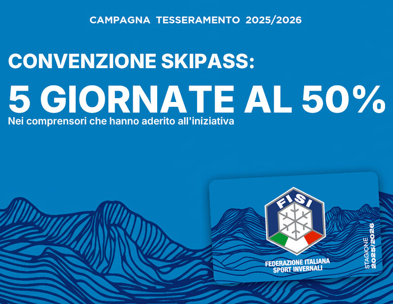 Convenzioni skipass tesserati 2025/2026